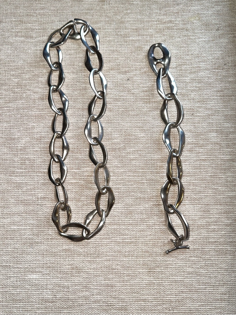 Tiffany & Co. Silver Link Necklace and Bracelet Set